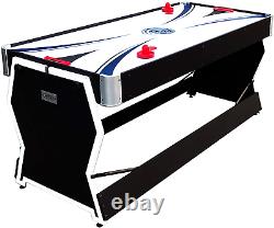 PUCK Cyclone 6-Foot 3-in-1 Multi Game Air Hockey/Billiard Table