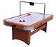 Pool Central 7FT x 4FT Recreational Brown, White and Red Air Hockey Game Table