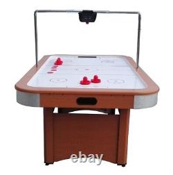 Pool Central 7FT x 4FT Recreational Brown, White and Red Air Hockey Game Table