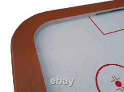 Pool Central 7FT x 4FT Recreational Brown, White and Red Air Hockey Game Table