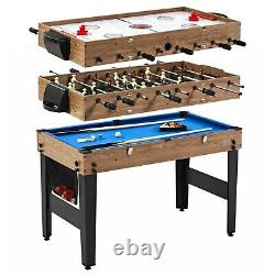 Pool Table, Air Hockey, Foosball 3-In-1 Combo With Accessories Game Room Games NEW