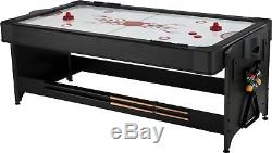 Pool Table Billiards 2-in-1 Glide Air Hockey Home Mancave Game Complete Set