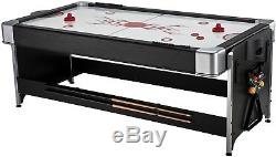 Pool Table Billiards 2-in-1 Glide Air Hockey Home Mancave Game Complete Set