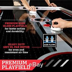 Premium 84 Air Hockey Table LED Touch Screen Scorer Gloss Finish 7 Black/Grey