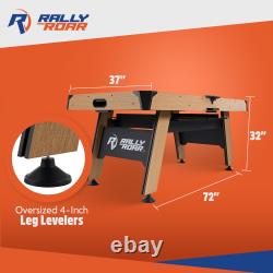 Rally and Roar 72 In Air Hockey Table withLED Scorer & Table Tennis Top (Open Box)