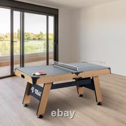 Rally and Roar 72 In Air Hockey Table withLED Scorer & Table Tennis Top (Open Box)