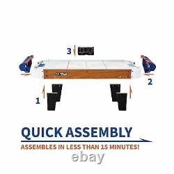 Rally and Roar Tabletop Air Hockey Table, Travel-Size, Lightweight, Plug-in