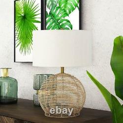 Rattan Table Lamp Living Room Office Bedroom Bedside Nightstand Bohemian Style