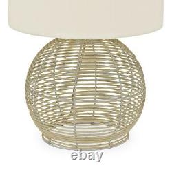 Rattan Table Lamp Living Room Office Bedroom Bedside Nightstand Bohemian Style