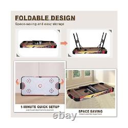 RayChee 58in Folding Air Hockey Table, LED Electronic Scoring Sports Hockey G