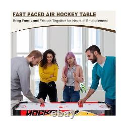 RayChee 58in Folding Air Hockey Table, LED Electronic Scoring Sports Hockey G