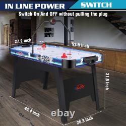 Rioloiuy 58 Air Hockey Table, Arcade Style with Powerful 700Ma Motor, Accurate