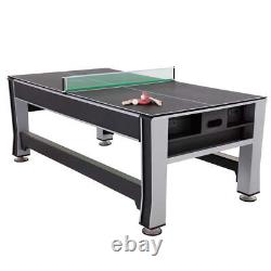 Rotating Swivel Air Hockey Billiards Pool Table And Table Tennis 3-In-1 NEW