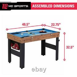 SLIDE HOCKEY BASKETBALL FOOSBALL GAME TABLE 48 5-in-1 Accessories Included