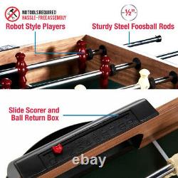 SLIDE HOCKEY BASKETBALL FOOSBALL GAME TABLE 48 5-in-1 Accessories Included