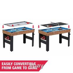 SLIDE HOCKEY BASKETBALL FOOSBALL GAME TABLE 48 5-in-1 Accessories Included