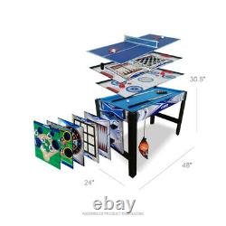 SLIDE HOCKEY BASKETBALL TABLE TENNIS GAME TABLE 48 13-in-1 Accessories Included