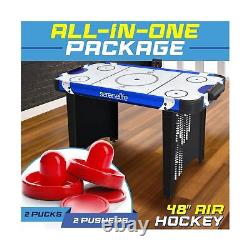 SereneLife 48 Air Hockey Game Table, withBuilt-in Score Tracker & Puck Dispens