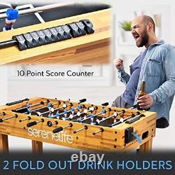 SereneLife 48in Competition Sized Foosball Table, for Home, Arcade Game Room