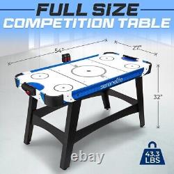 SereneLife 54'' Air Hockey Table with 2 Pucks, 2 Pushers, Digital LED Score Board