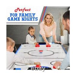 SereneLife 58 Air Hockey Game Table with 2X Stronger Motor, Digital LED Scor