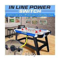 SereneLife 58 Air Hockey Game Table with Strong Motor, Digital LED Scoreboar