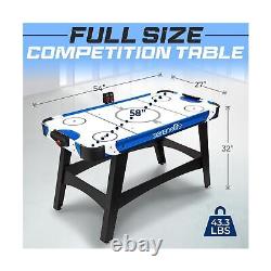 SereneLife 58 Air Hockey Game Table with Strong Motor, Digital LED Scoreboar