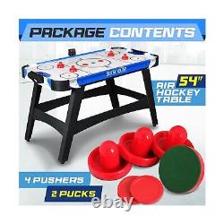 SereneLife 58 Air Hockey Game Table with Strong Motor, Digital LED Scoreboar