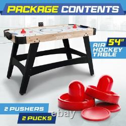 Serenelife 54 Air Hockey Game Table with 2X Stronger Motor, Light-up Scoreboard