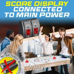 Serenelife 54 Air Hockey Game Table with 2X Stronger Motor, Light-up Scoreboard