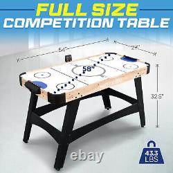 Serenelife 58 Air Hockey Game Table with 2X Stronger Motor, Digital LED Scorebo