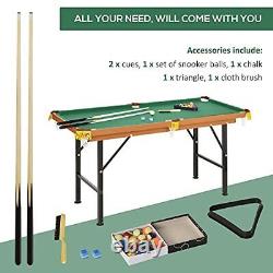 Soozier 55 Portable Folding Billiards Table Game Pool Table for Whole Family