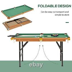 Soozier 55 Portable Folding Billiards Table Game Pool Table for Whole Family