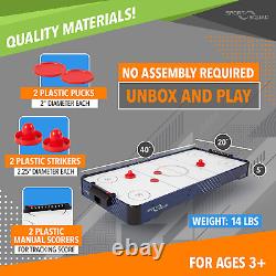 Sport Squad HX40 40 Inch Table Top Air Hockey Table for Kids and Adults Electr