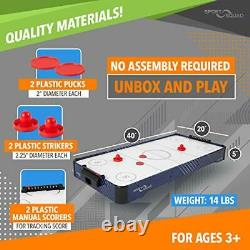 Sport Squad HX40 40 inch Table Top Air Hockey Table for Kids and Adults