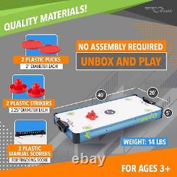 Sport Squad HX40 40 inch Table Top Air Hockey Table for Kids and Adults Ele