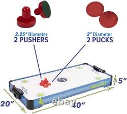Sport Squad HX40 40 inch Table Top Air Hockey for One Size, Blue/Black