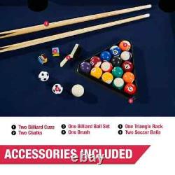 Sturdy Combo Game Table Foosball & Billiard Easy Switching Complete Accessories