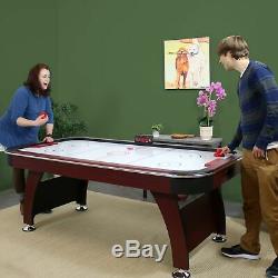 Sunnydaze 7-Foot Electric Air Hockey Game Table with Scorer and Accessories