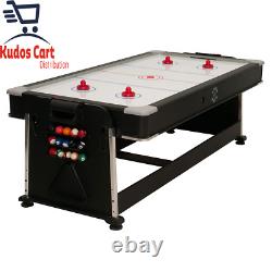 Sure Shot 7Ft 4In1 Multi Games Table Pool Air Hockey Tennis Adjustable Feet Play