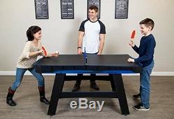 TWO GAMES IN ONE Easily switch between air hockey and table tennis with this