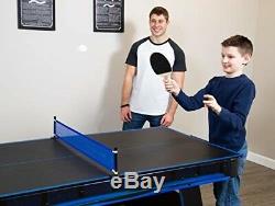 TWO GAMES IN ONE Easily switch between air hockey and table tennis with this