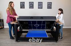 Triple Threat 6-Ft 3-In-1 Multi Game Table with Billiards, Air Hockey, and Table