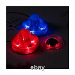 Triumph Air Hockey Table Led Light Up 54 Pushers Puck Adjustable Leg Blue Black