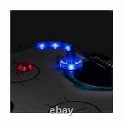 Triumph Air Hockey Table Led Light Up 54 Pushers Puck Adjustable Leg Blue Black