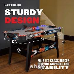 Triumph Sports Fire'n Ice LED Light-Up 54 Air Hockey Table Includes 2 LED H