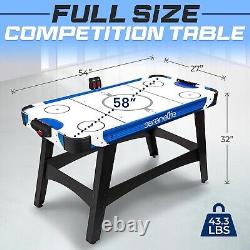 Ultimate 58 Air Hockey Table for Family Fun with Strong Motor & Score Tracker