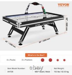 VEVOR 89 Air Powered Hockey Table withLED Electronic Score Sys 2 Pucks 2 Pushers
