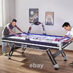 VEVOR Air-Powered Hockey Table, 89 Indoor Hockey Table for Kids and Adults, LED