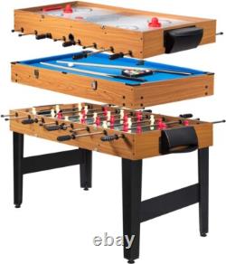 Versatile 48 Inch Multi Game Table Foosball, Billiard, Air Hockey Fun